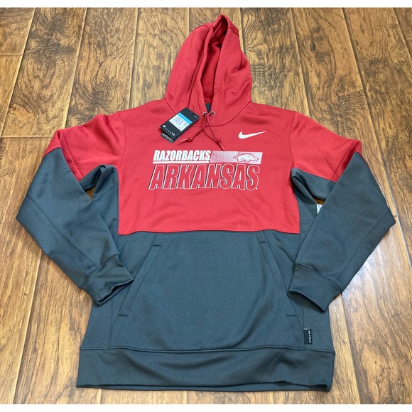 Arkansas Razorbacks Nike Pullover Men's Medium Red Gray On Field Football Hoodie - Picture 1 of 7